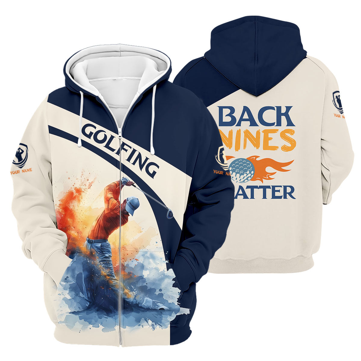 Back Nines Matter Custom Golf Polo Shirt, Funny Golf Shirt, Golf Polos For Men, Dad Golf Gift