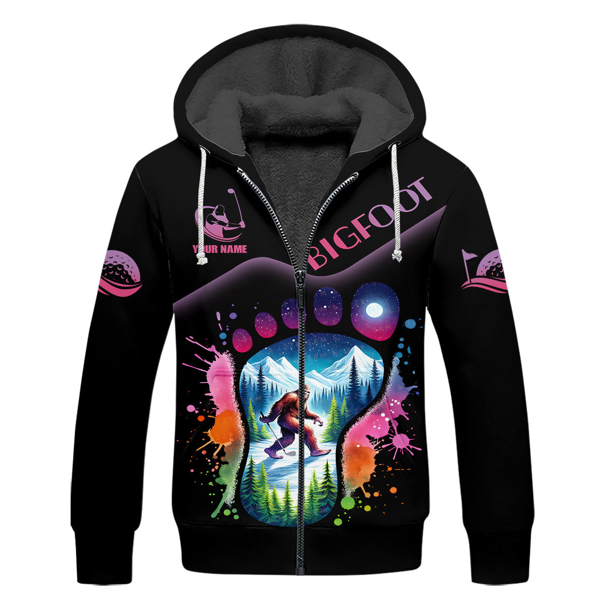 Funny Bigfoot Custom Womens Golf Polo Shirt, Ladies Golf Shirts, Golfing Apparel, Women Golf Gifts