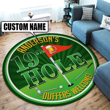 Personalized Golf 19Th Hole Club Round Mat Round Floor Mat Room Rugs Carpet