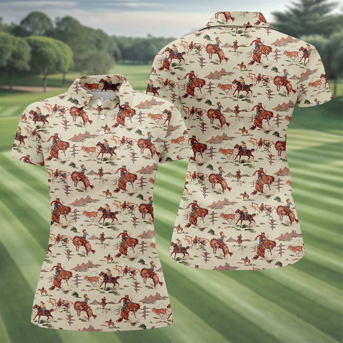 The Way Of The West Western Golf Shirt, Women's Long Sleeve Golf Shirts, Ladies Golf Shirts