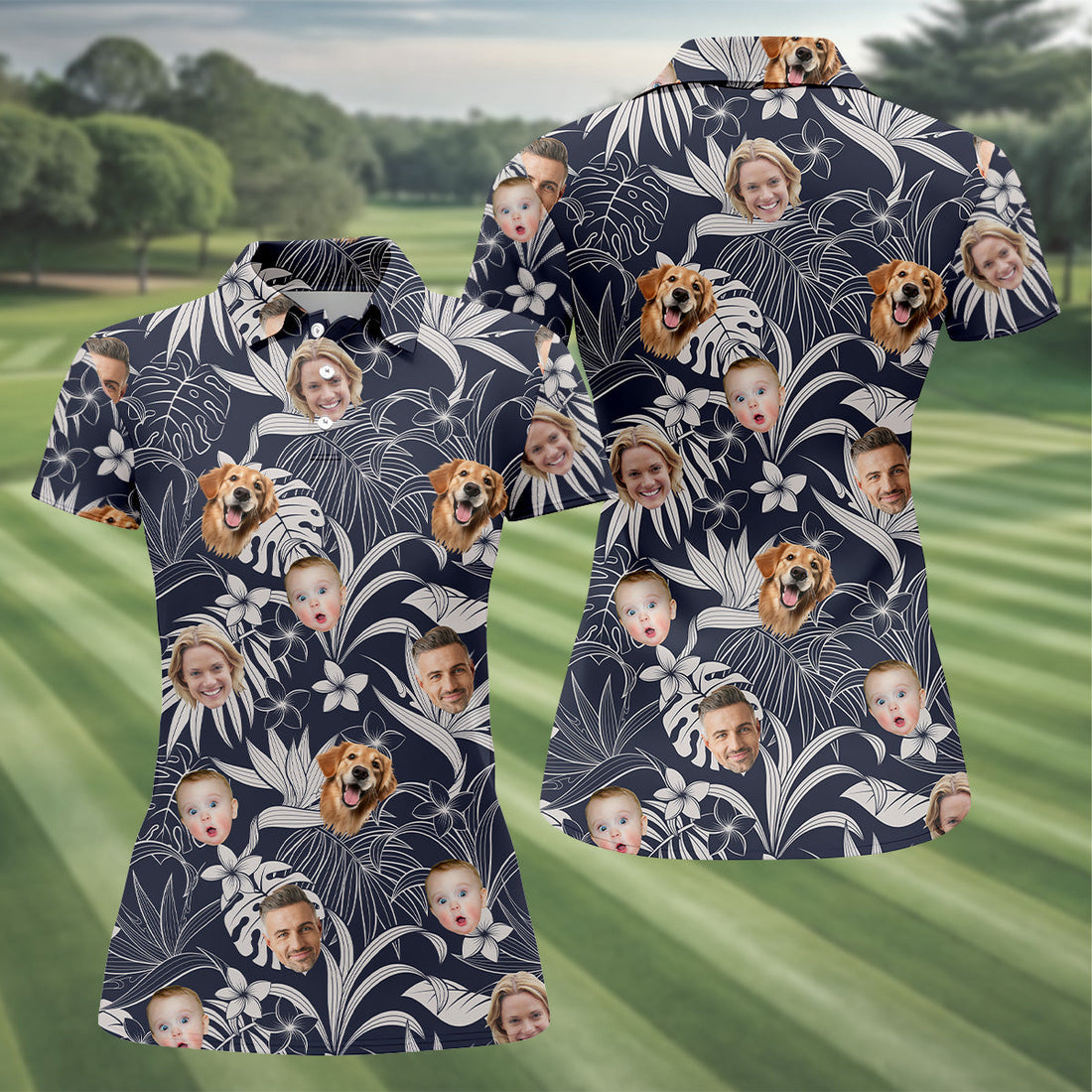 Black Floral Shirt Women, Vintage Aloha Shirts, Ladies Palm Tree Shirt, Custom Face Shirt, Ladies Golf Shirts