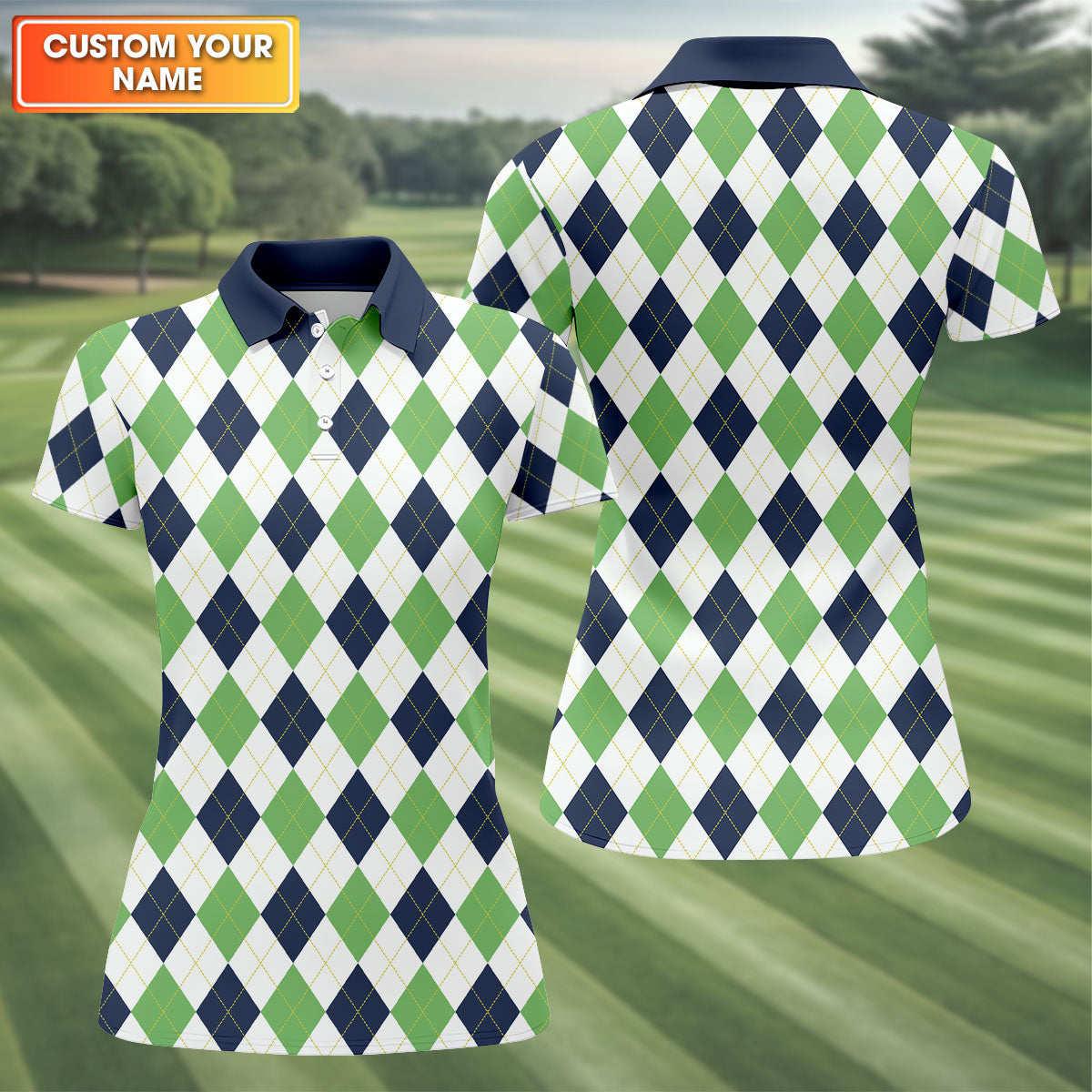 Green And Black Argyle Sleeveless Womens Golf Shirts, Ladies Pink Golf Shirt, Womens Golf Polo Shirts, Womens Golf Tops