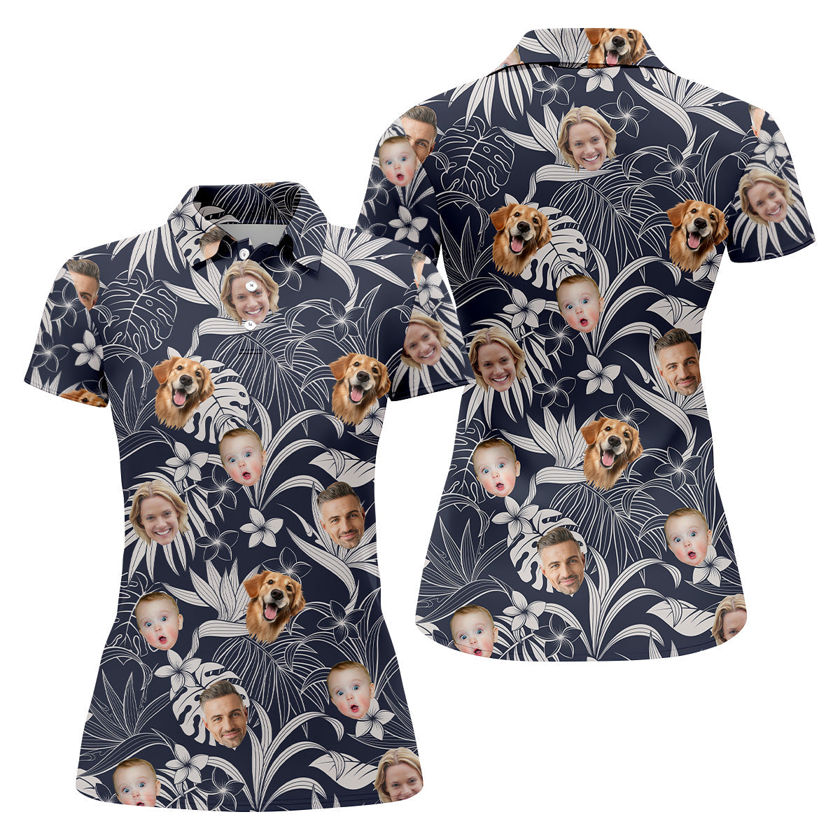 Black Floral Shirt Women, Vintage Aloha Shirts, Ladies Palm Tree Shirt, Custom Face Shirt, Ladies Golf Shirts