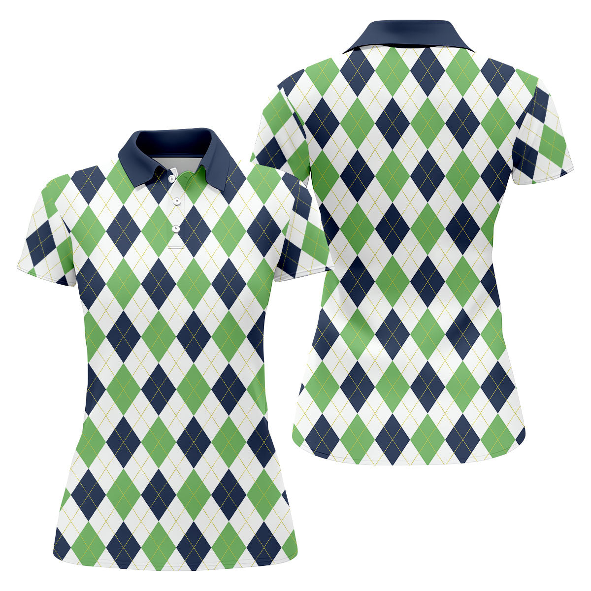 Green And Black Argyle Sleeveless Womens Golf Shirts, Ladies Pink Golf Shirt, Womens Golf Polo Shirts, Womens Golf Tops