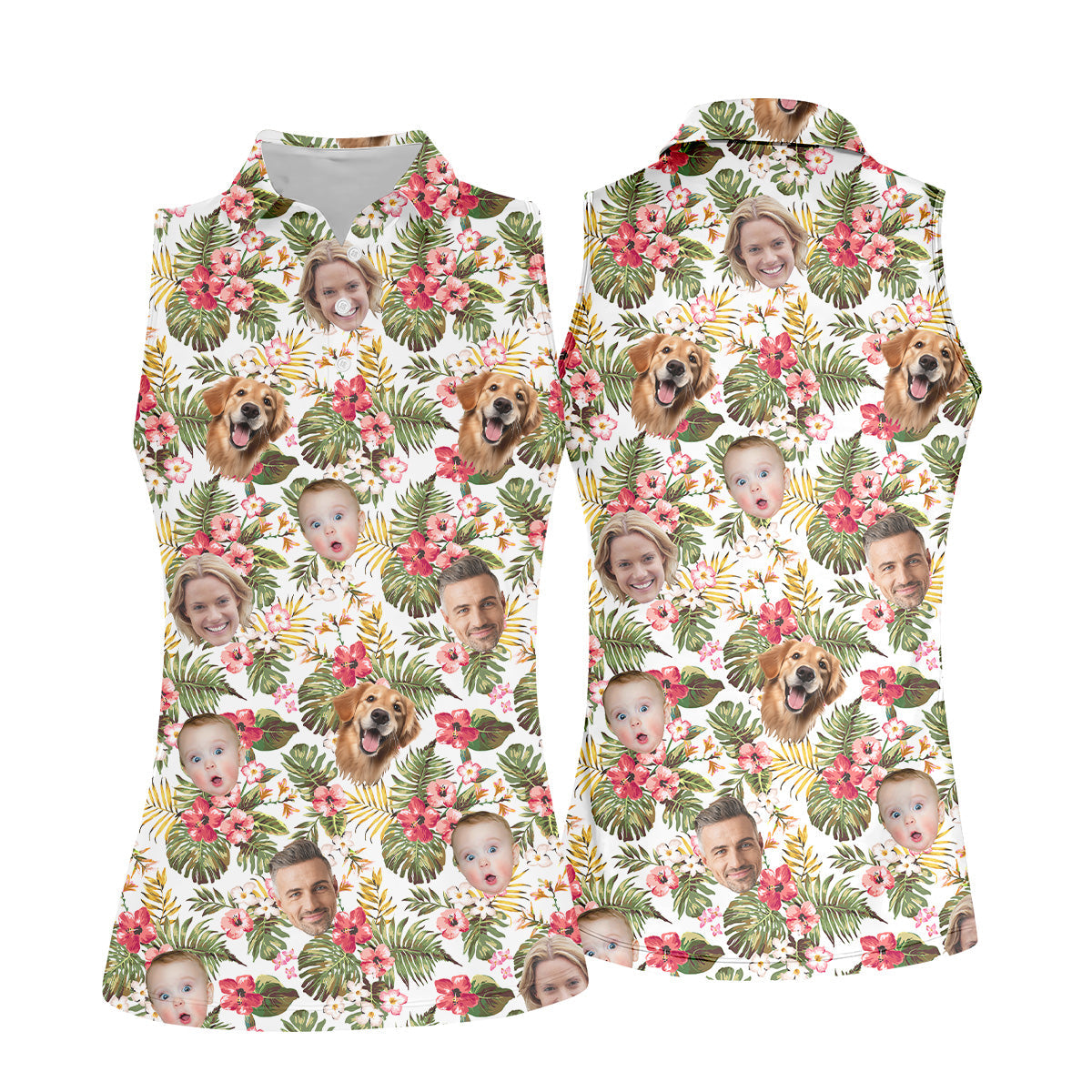 Custom Hawaiian Shirt With Face, Womens Golf Gifts, Women's Long Sleeve Golf Shirts, Ladies Golf Tops