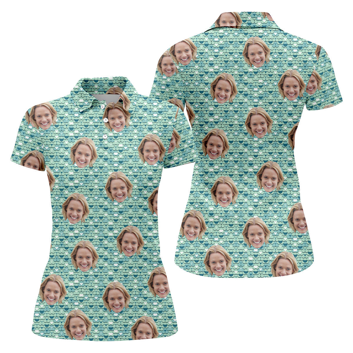 Funny Butt Green Golf Polo Shirt, Custom Face Golf Shirt, Fun Womens Golf Shirts, Ladies Golf Shirt