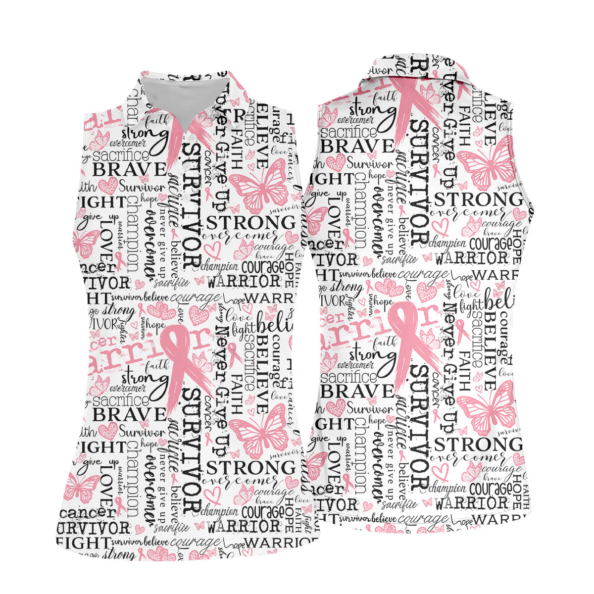 Fight Survivor Breast Cancer Golf Shirt, Breast Cancer Support Shirts, Womens Golf Polo