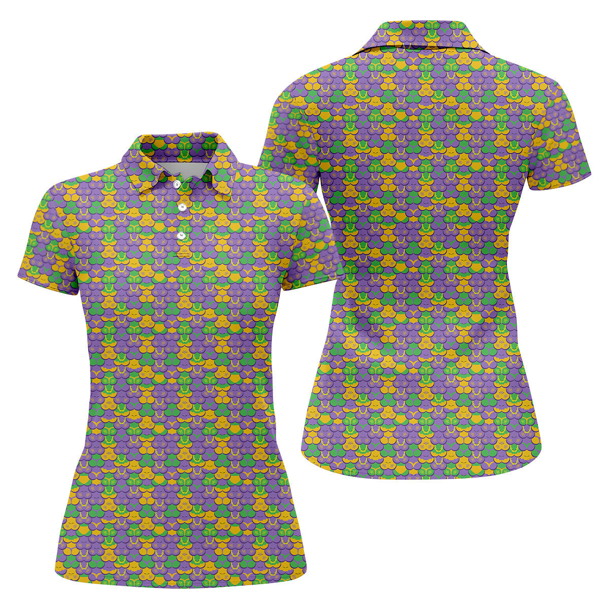 Funny Boobs Mardi Gras Women's Golf Polo Shirt, Fun Womens Golf Shirts, Mardi Gras Polo, Funny Golf Shirt