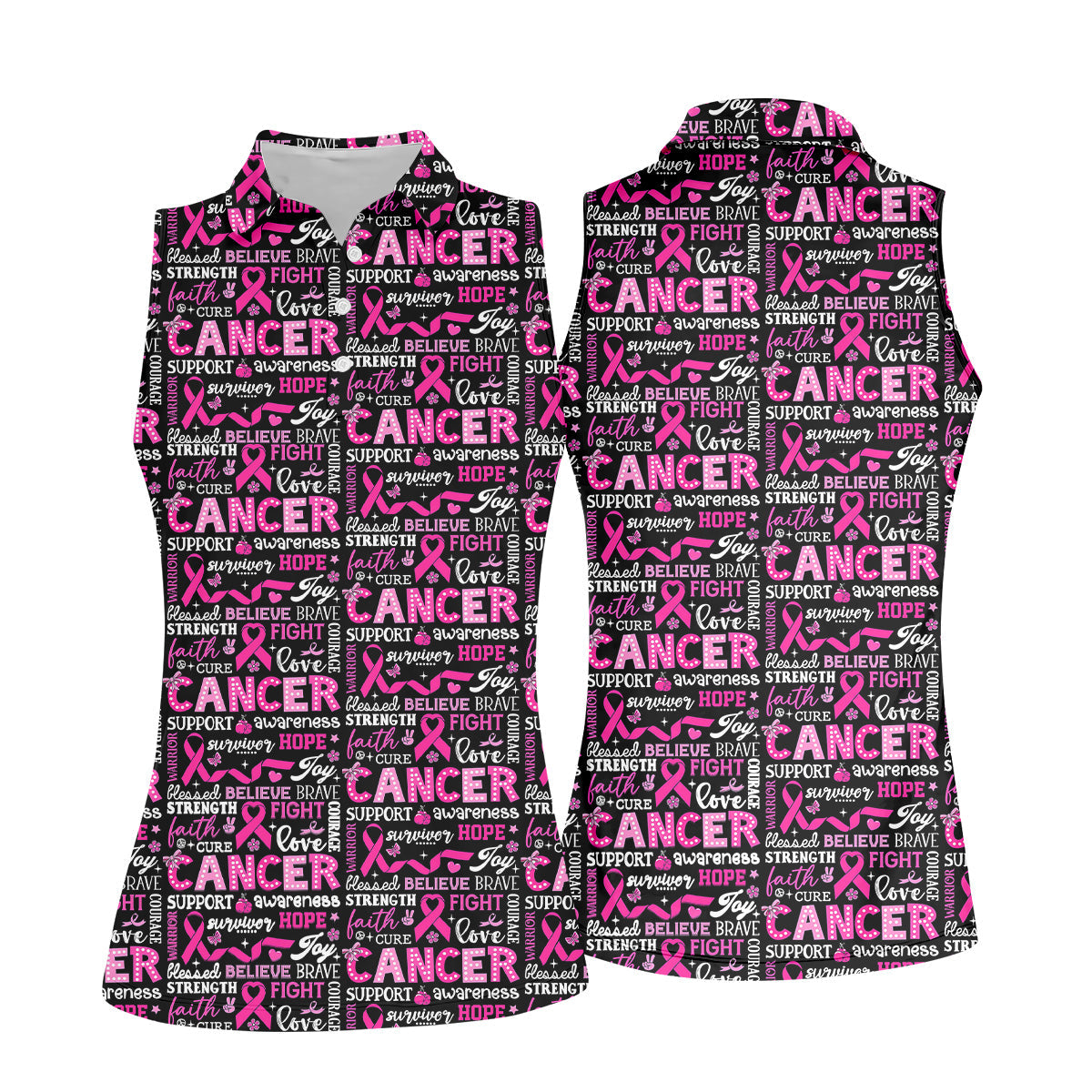 Pink Ribbon Breast Cancer Awareness Shirt, Golf Polo Shirt, Ladies Golf Shirts, Golfing Apparel