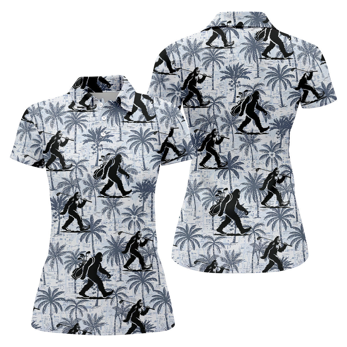 Funny Bigfoot Golf Hawaiian Shirt, Tropical Golf Shirts, Ladies Golf Shirts, Cool Golf Gifts