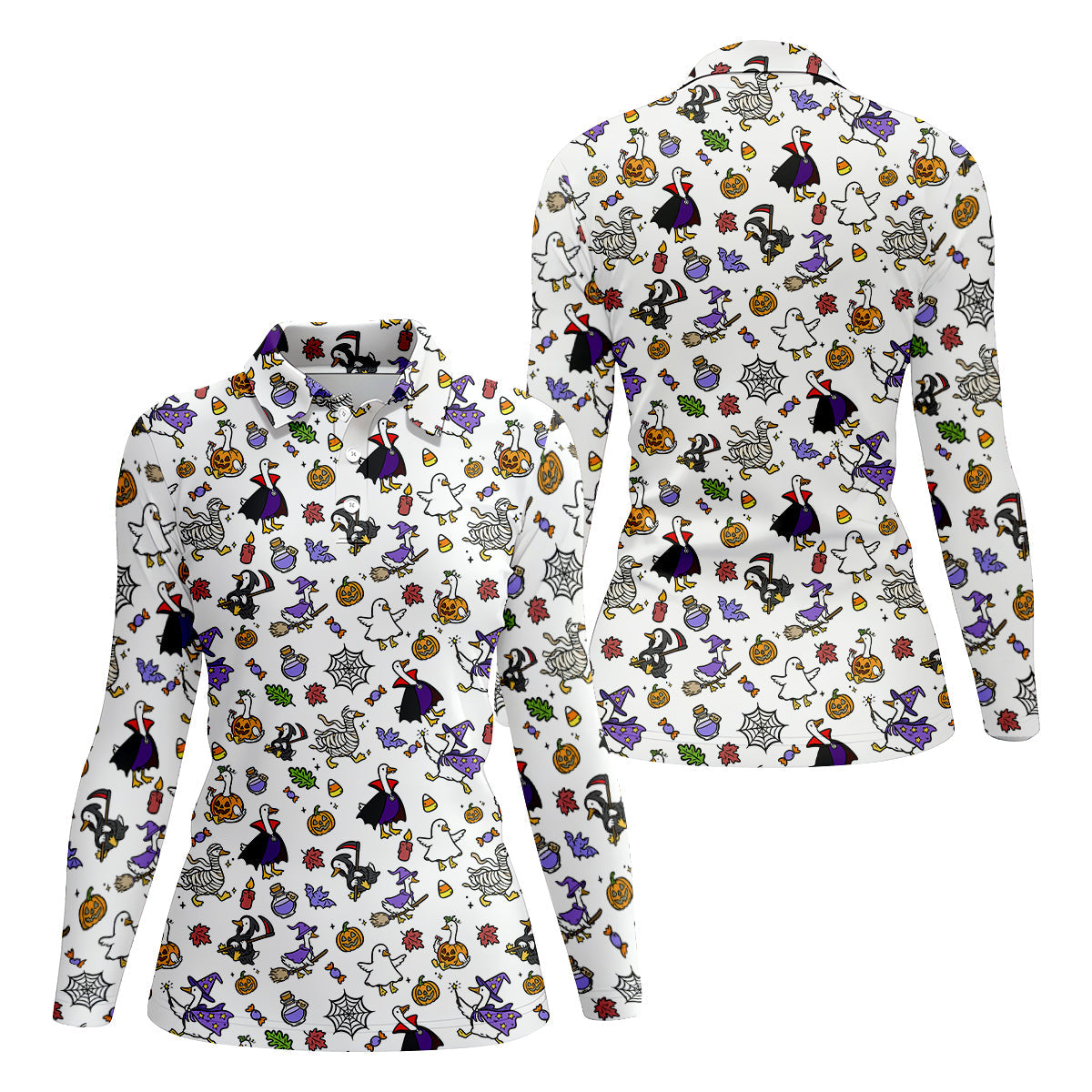 Goose Halloween Golf Shirt, Patterned Golf Polos, Ladies Sleeveless Golf Shirts, Ladies Golf Shirts
