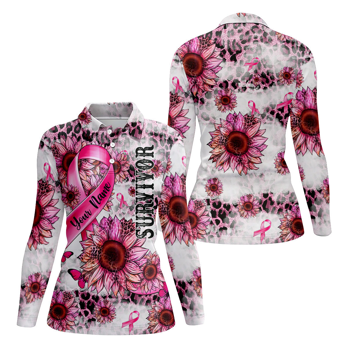 Breast Cancer Golf Shirt, Sleeveless Womens Golf Shirts, Ladies Golf Tops, Pink Ribbon Breast Cancer