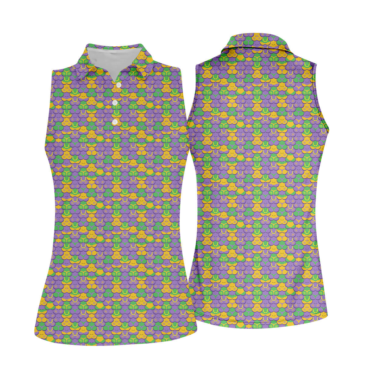 Funny Boobs Mardi Gras Women's Golf Polo Shirt, Fun Womens Golf Shirts, Mardi Gras Polo, Funny Golf Shirt