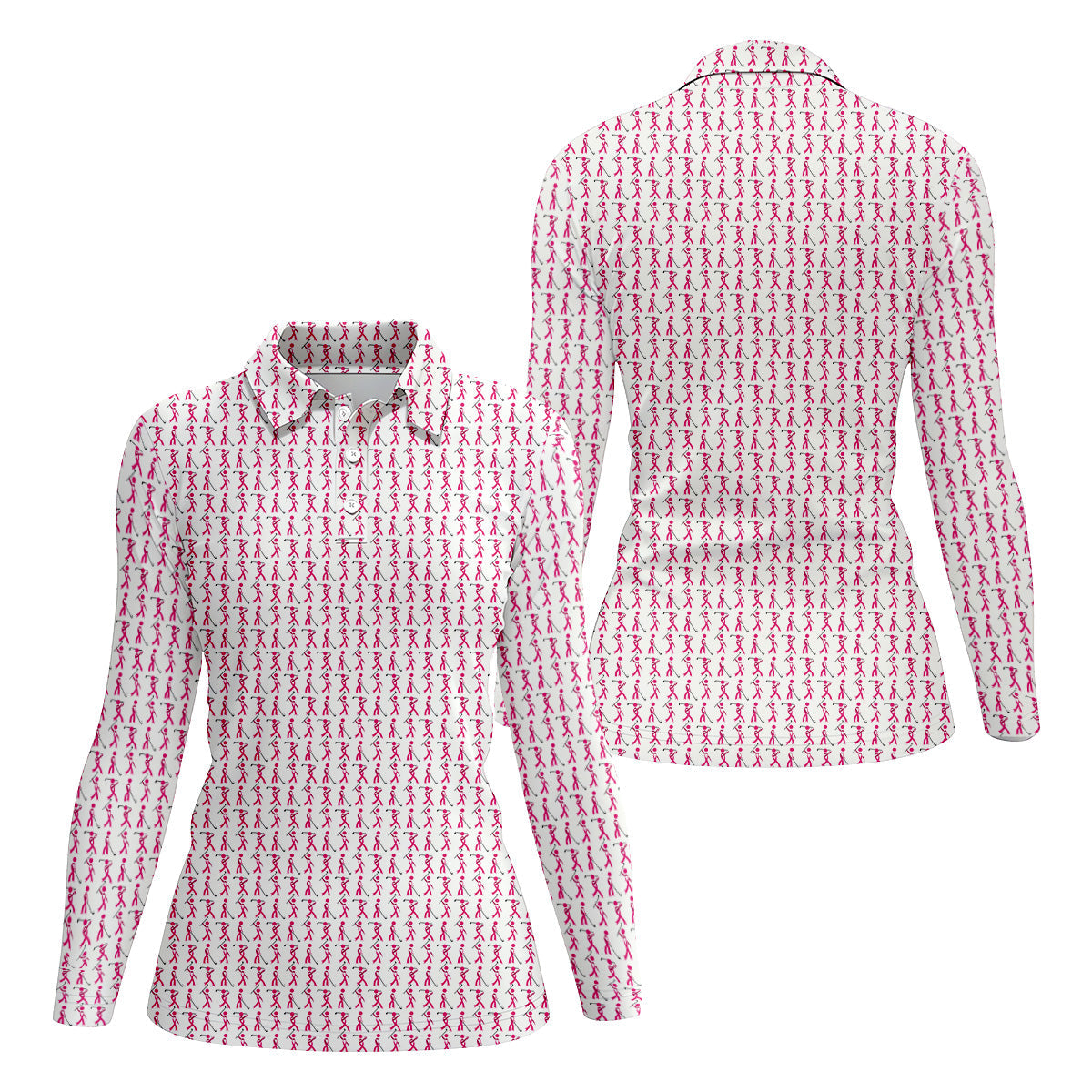 Funny Stick Breast Cancer Golf Shirt, Breast Cancer Support Shirts, Ladies Golf Shirt, Womens Golf Polo