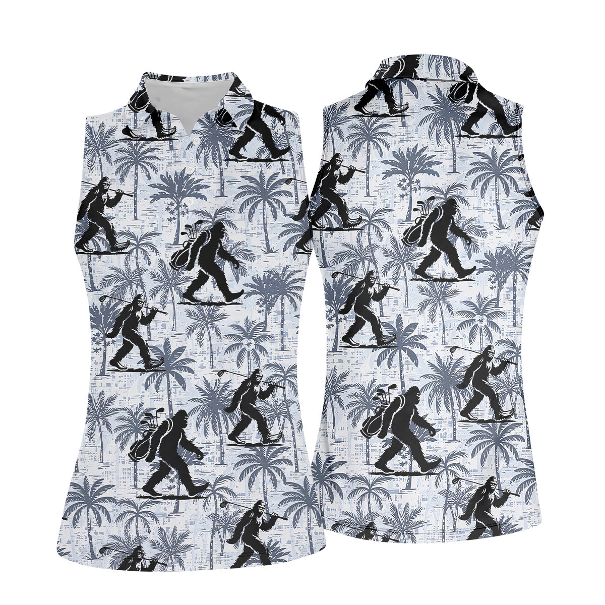 Funny Bigfoot Golf Hawaiian Shirt, Tropical Golf Shirts, Ladies Golf Shirts, Cool Golf Gifts