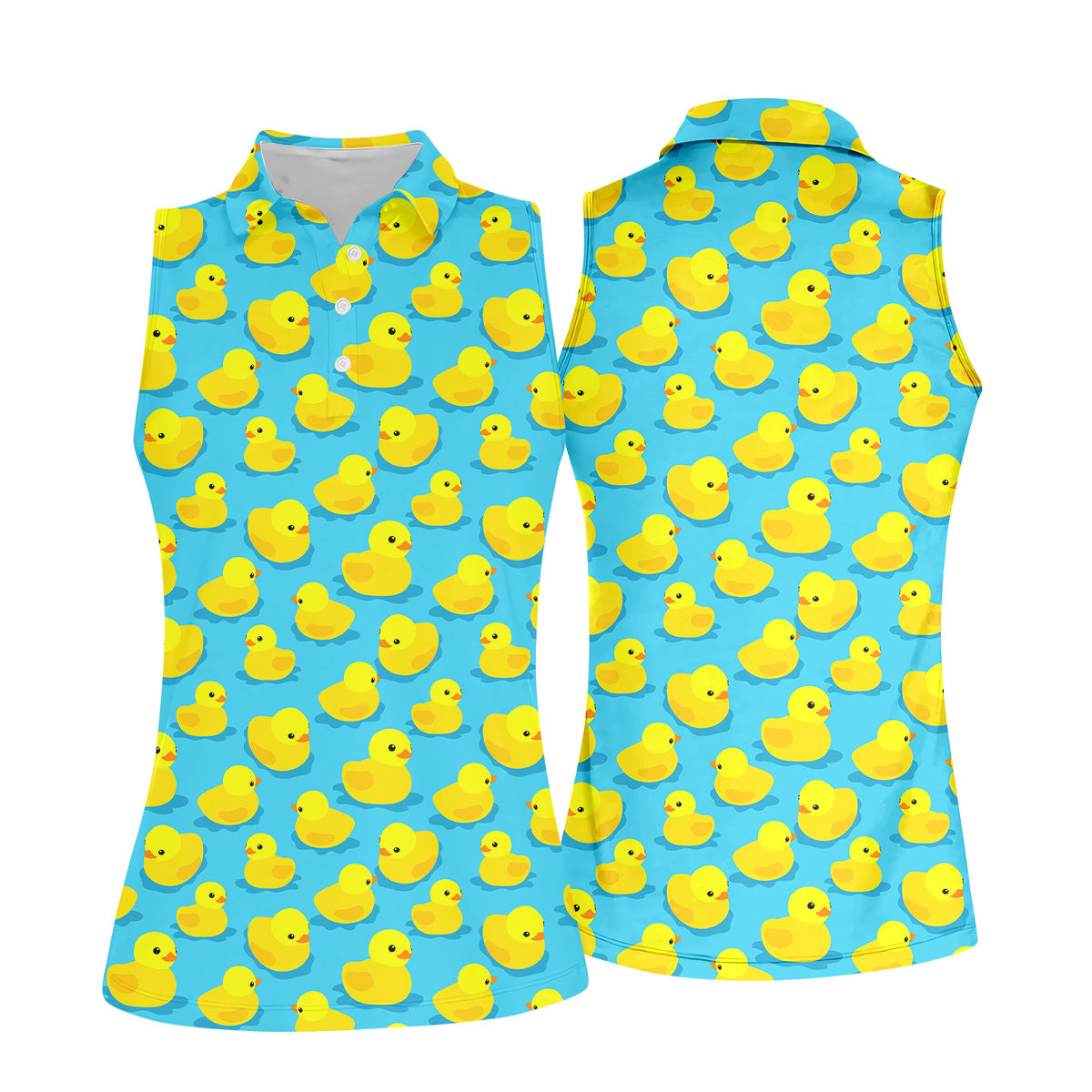 Funny Yellow Ducks Golf Polo Shirt, Fun Womens Golf Shirts, Ladies Golf Shirt, Golf Gift For Her