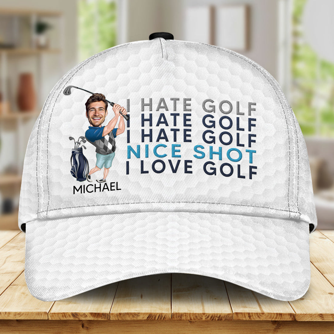 I Hate Golf Personalized Golf Cap, Funny Golf Hat, Dad Golf Gift