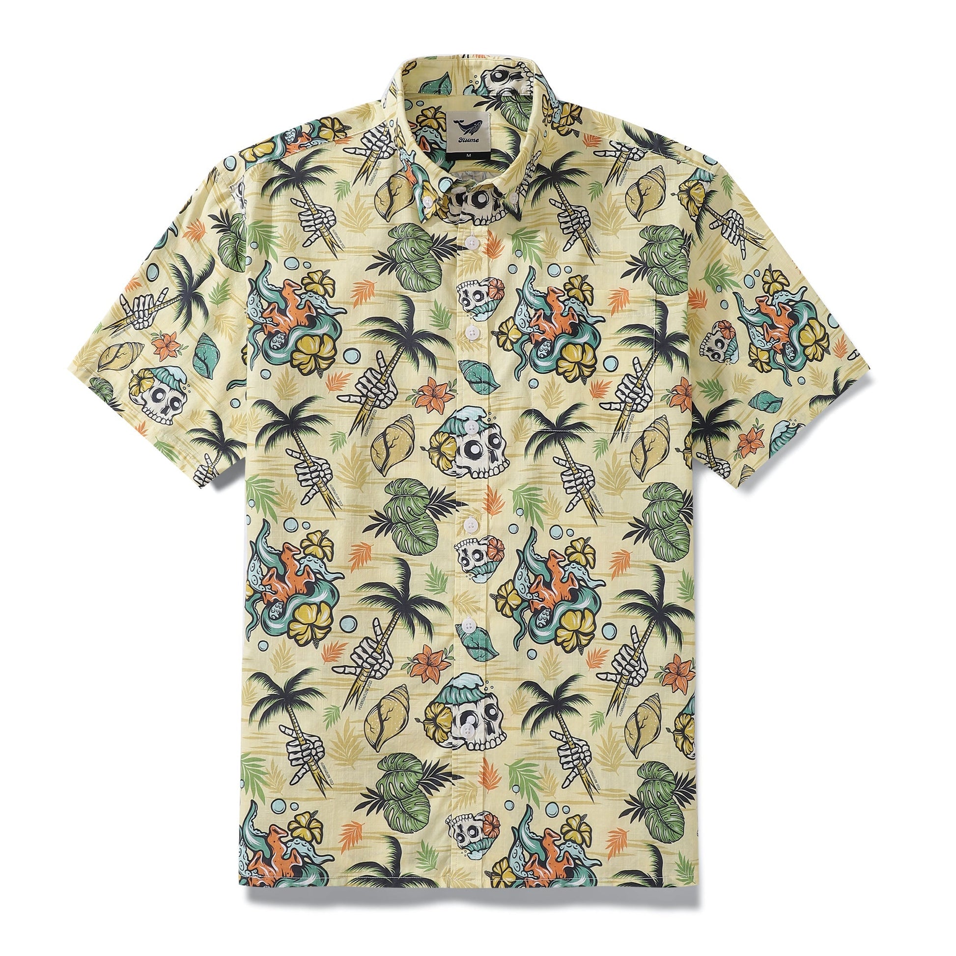 Tropical Wilderness Skull Hawaiian Polo Golf Shirts, Skull Golf Shirt, Gift For Golfers