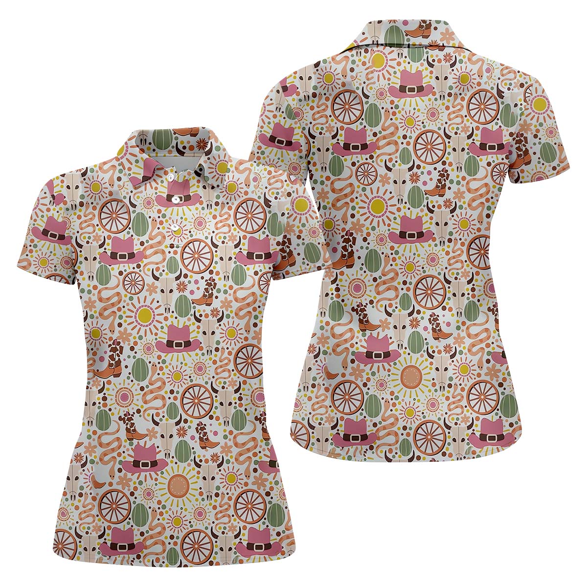 Cowgirl Funny Womens Golf Polo Shirt, Custom Ladies Golf Shirt