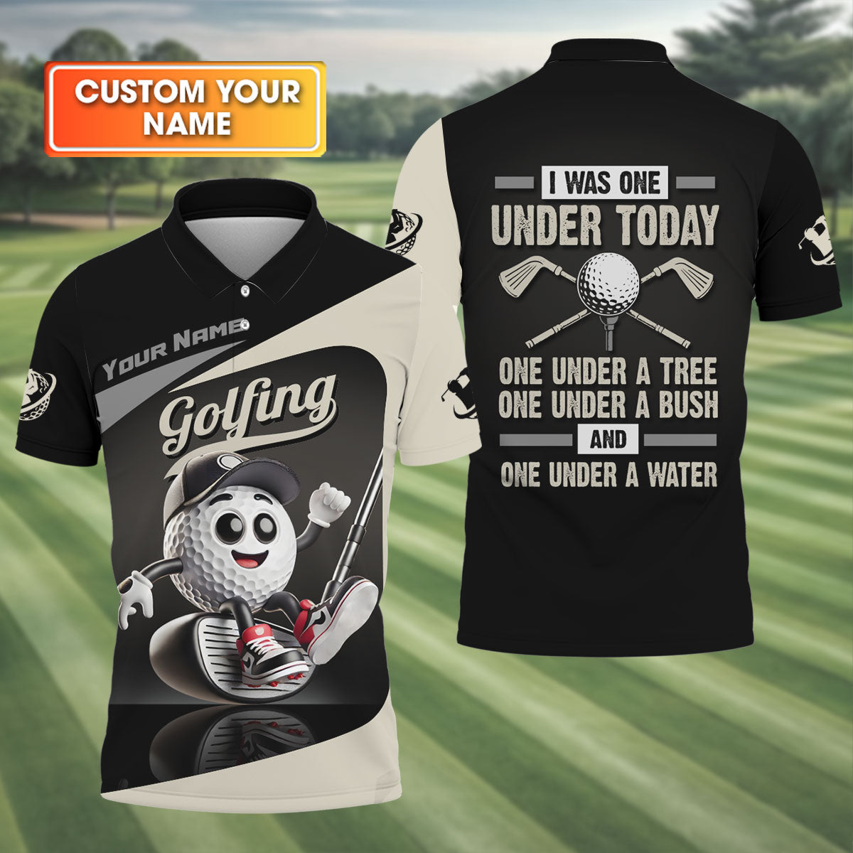 I Was One Under Today Custom Funny Golf Polo Shirt, Dad Golf Gift