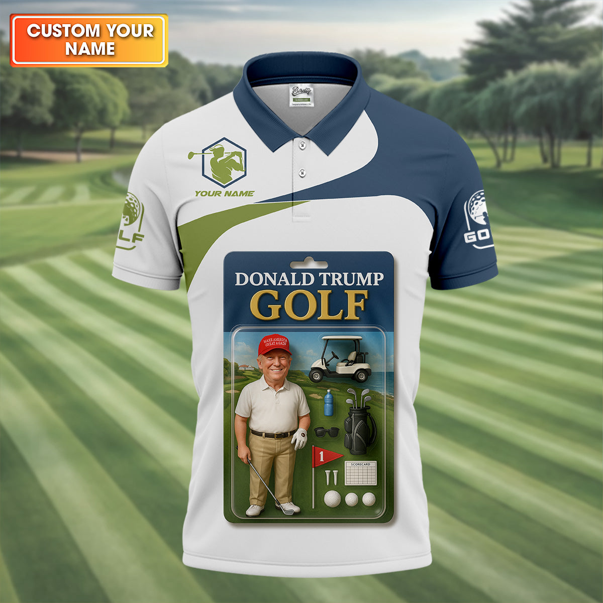 Trump Golfing Custom Men's Golf Polo Shirt, Golfing Apparel, Gift For Golfers