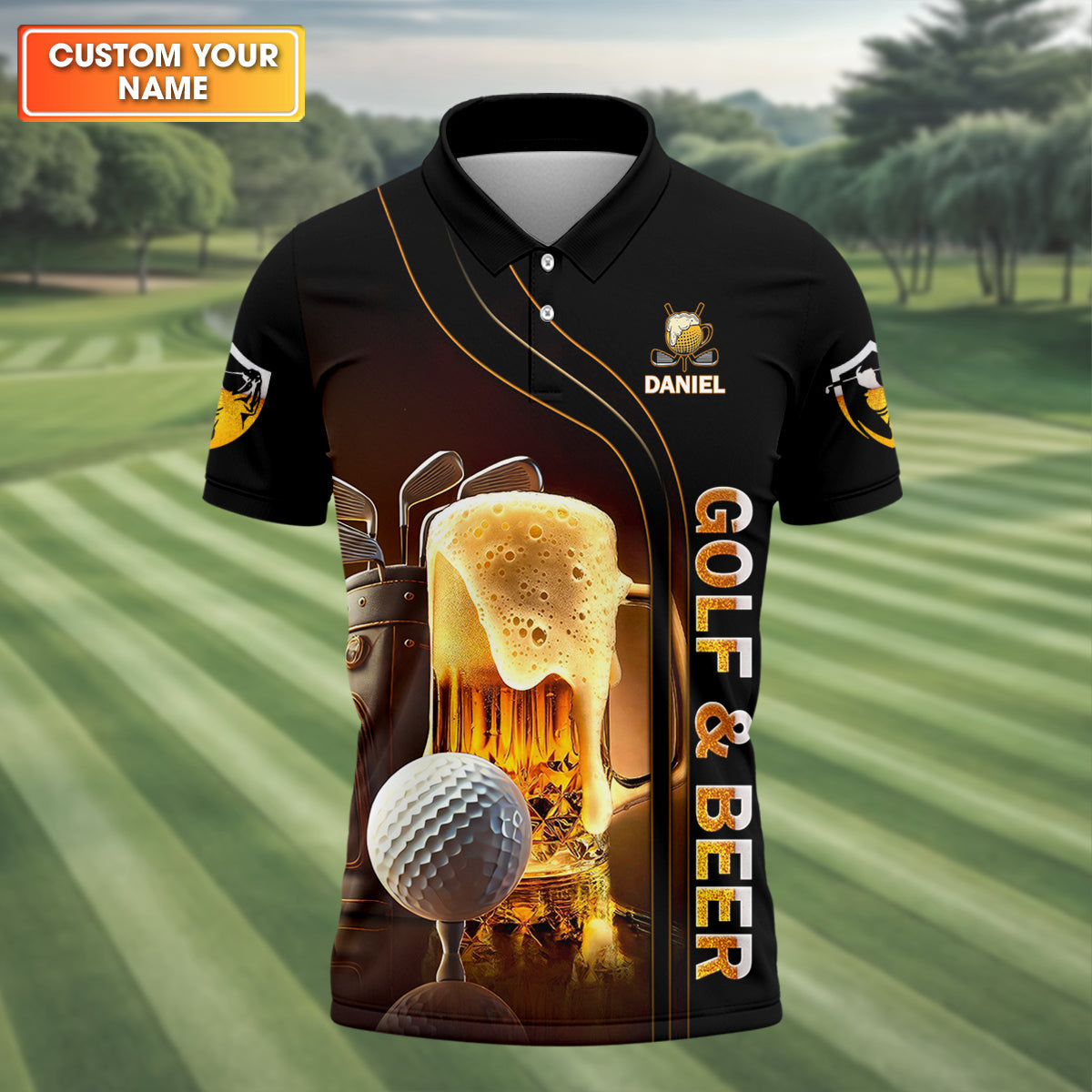I'm A Simple Man I Like Playing Golf & Beer Custom Funny Golf Polo Shirt, Dad Golf Gifts