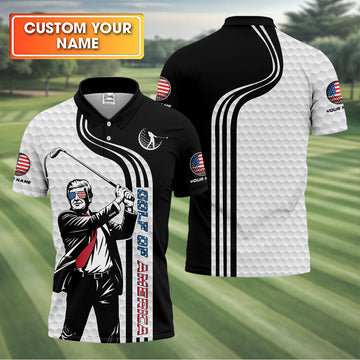 Golf Of America Mens Patriotic Golf Shirts, Mens Golf Gift, Mens Golf Polo Shirts, Golf Shirts For Men