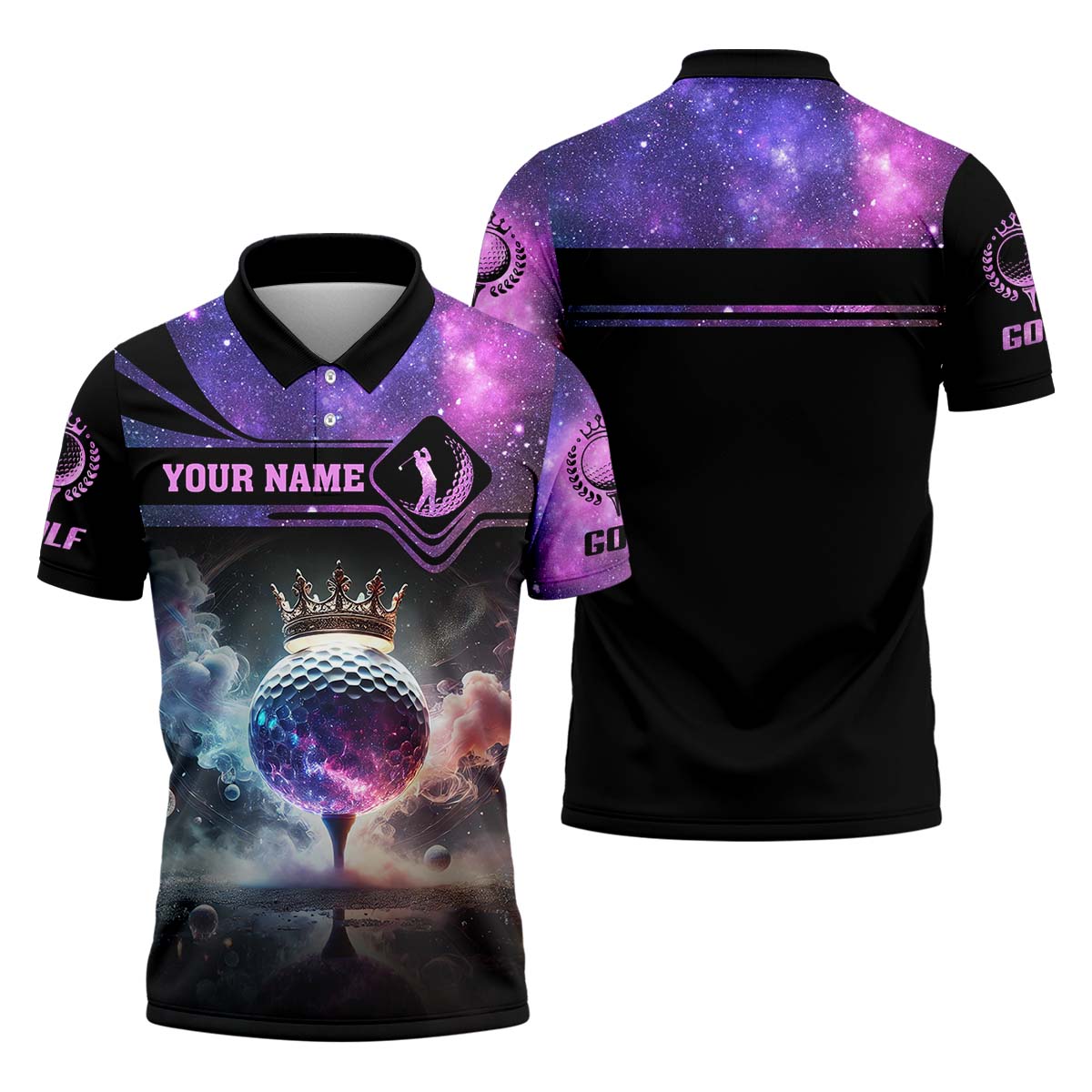 King Golf Custom Men's Golf Polo Shirt, Golfing Apparel, Mens Golf Gift