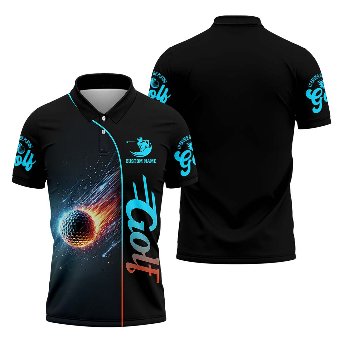 Shooting Star Men's Golf Polo Shirt, Golfing Apparel, Mens Golf Gift