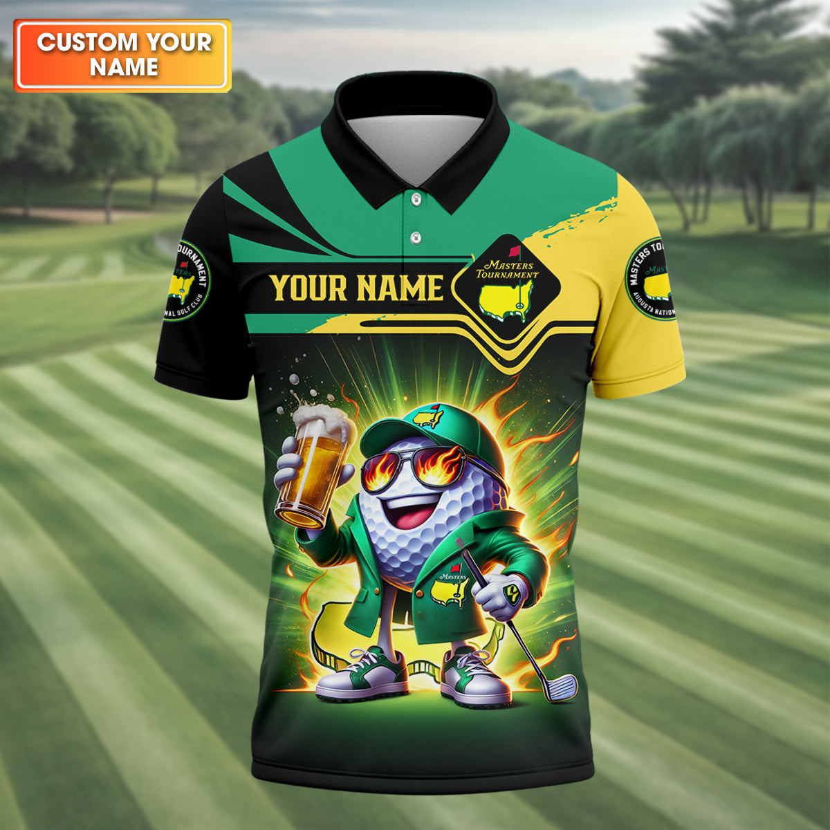 Funny Master Champion Custom Men's Golf Polo Shirt, Masters Tournament Shirt, Funny Golf Shirt