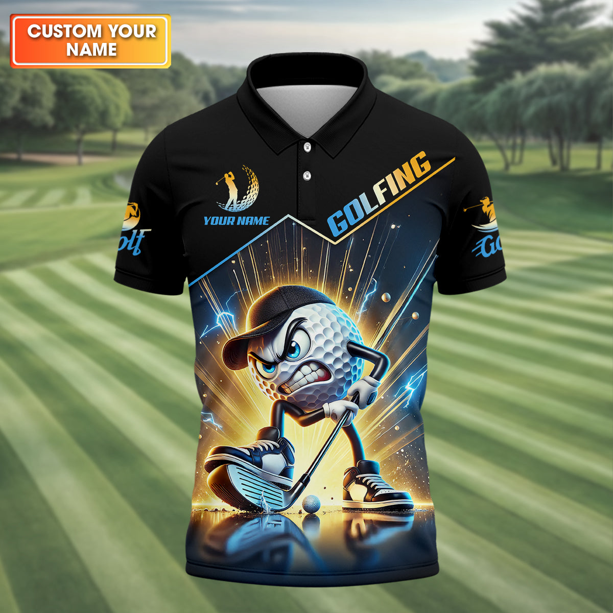 I Was One Under Today Custom Men's Golf Polo Shirt, Funny Golf Shirt, Dad Golf Gift