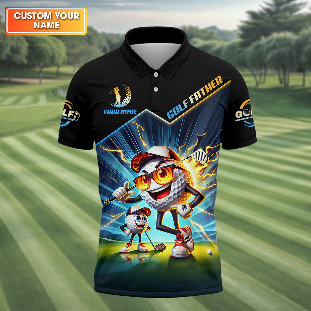 Best Dad By Par Golf Father Custom Men's Golf Polo Shirt, Funny Golf Shirt, Christmas Golf Gift