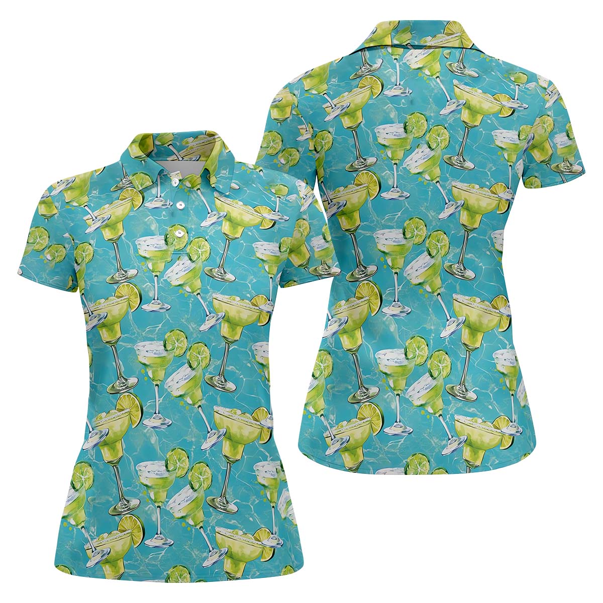 Margarita Cocktail Polo Shirt, Summer Golf Polo Shirts, Cocktail Summer Sleeveless Polo Shirt, Margarita Lover Golfer Gifts