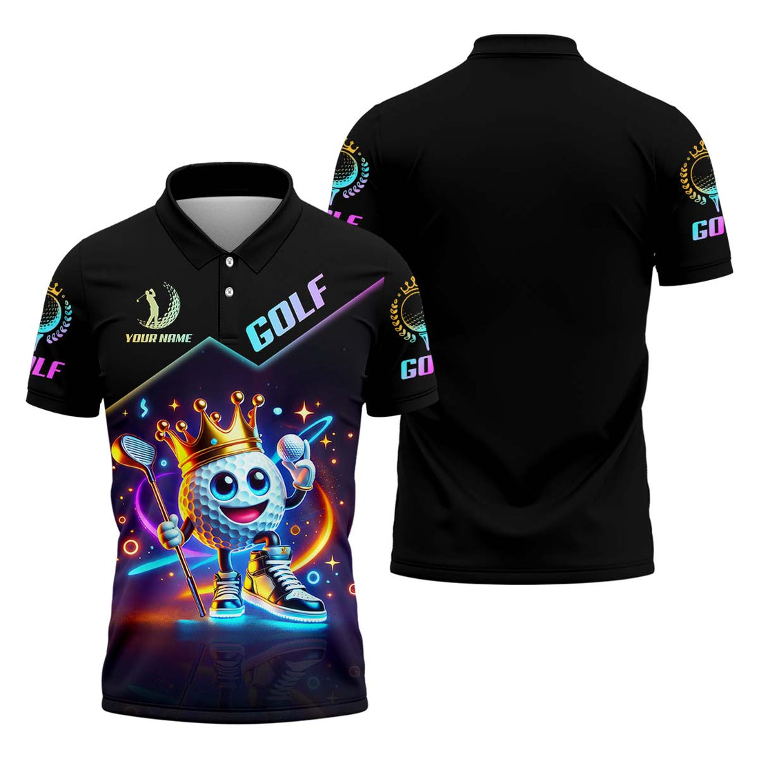 Golfer King Funny Golf Polo Shirt, Golfing Apparel, Golf Gift For Men