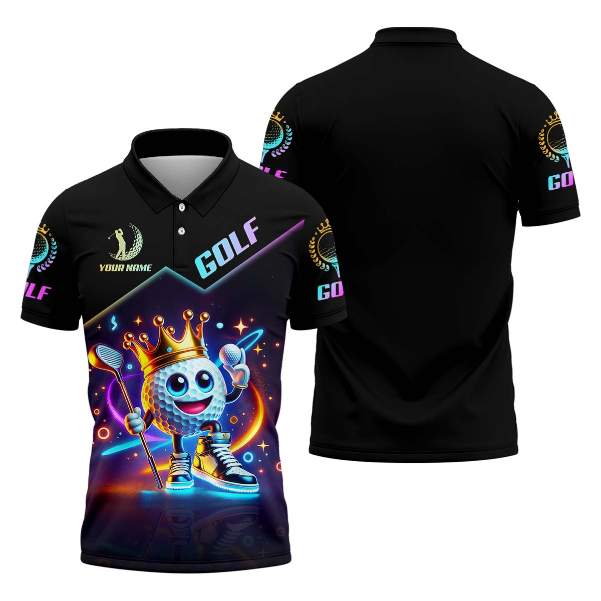 Golfer King Funny Golf Polo Shirt, Golfing Apparel, Golf Gift For Men