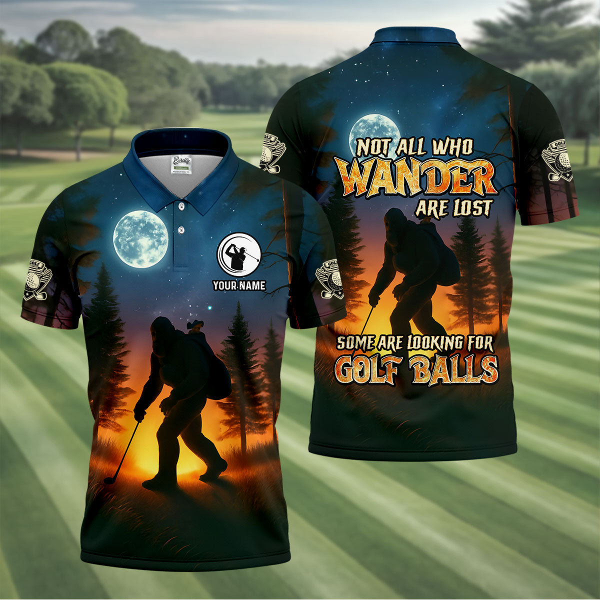 Not All Who Wander Are Lost Some Are Looking For Golf Balls Mens Funny Golf Shirts, Customized Golf Polos