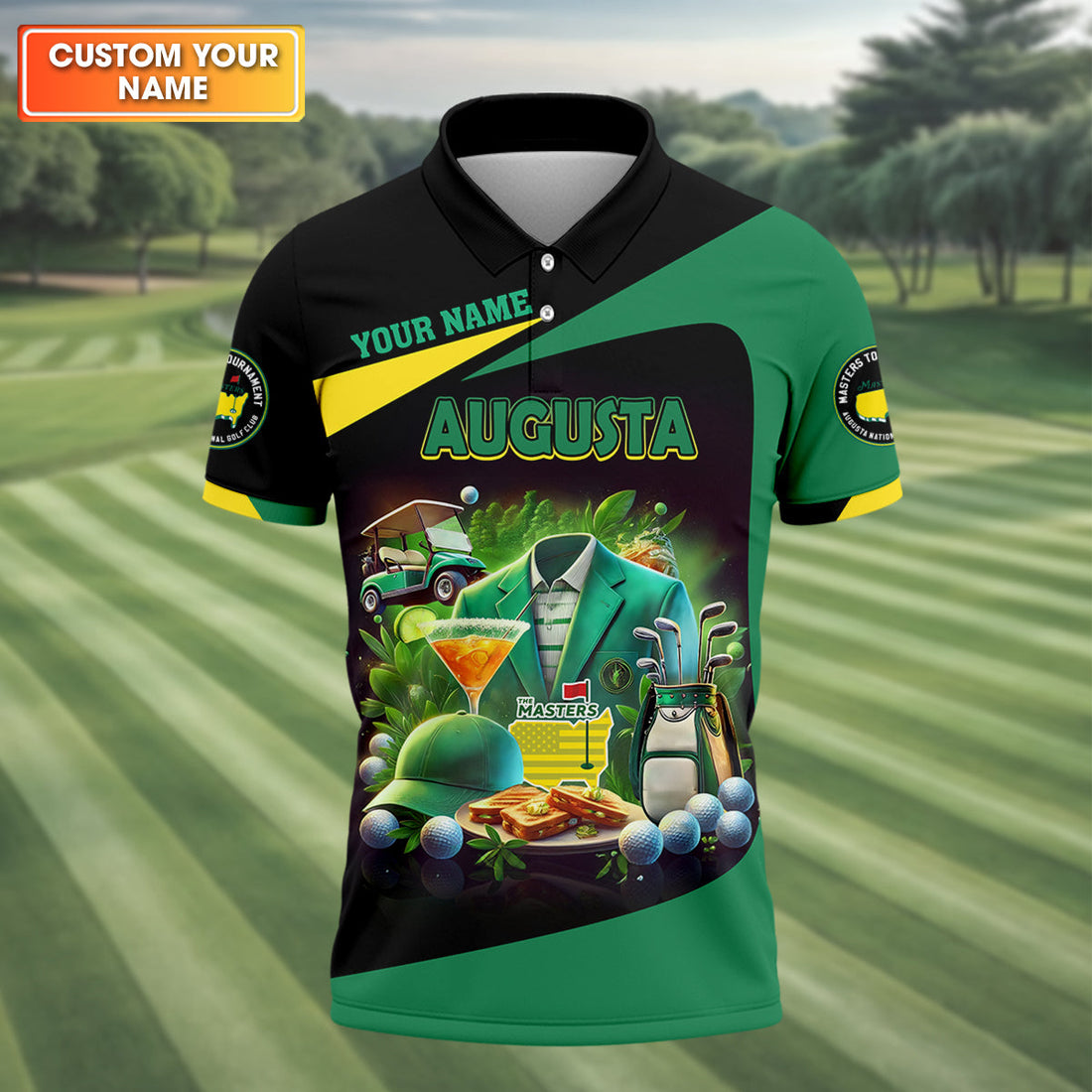Custom Augusta Golf Master Men's Golf Polo Shirt, Mens Golf Gift, Mens Golf Shirt