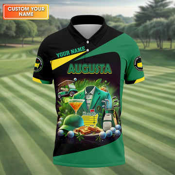 Custom Augusta Golf Master Men's Golf Polo Shirt, Mens Golf Gift, Mens Golf Shirt