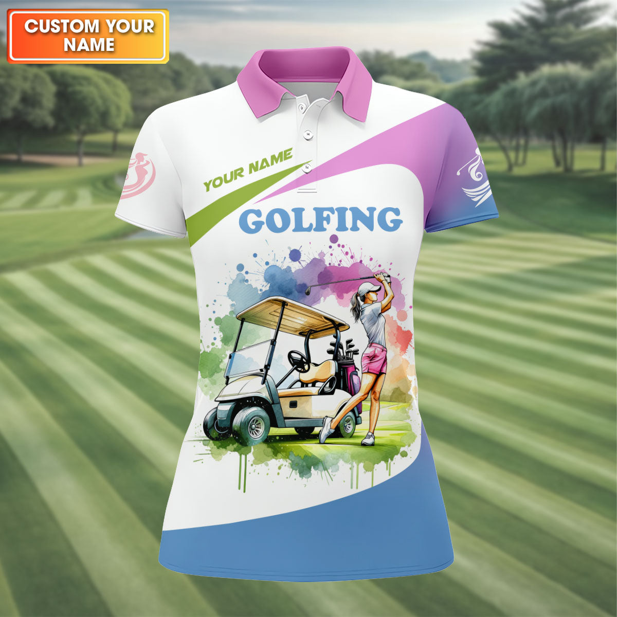 Some Grandmas Knit Real Grandmas Play Golf Funny Womens Golf Polo Shirt, Ladies Golf Shirt