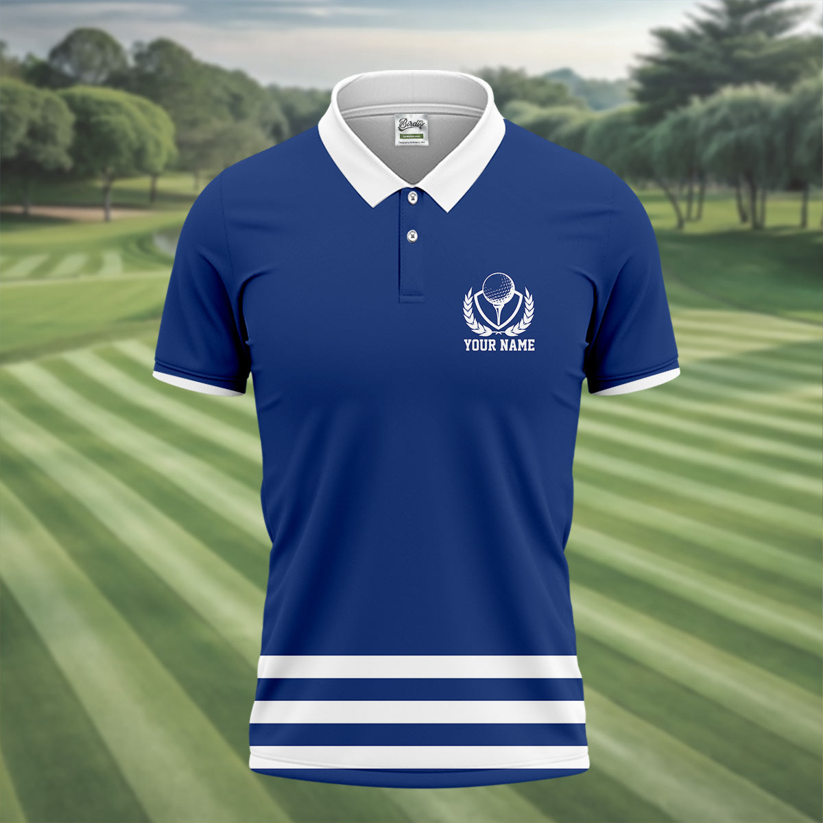 Blue And White Striped Golf Shirt, Golf Tops For Men, Mens Golf Polo Shirts, Cool Golf Gifts, Golfing Apparel