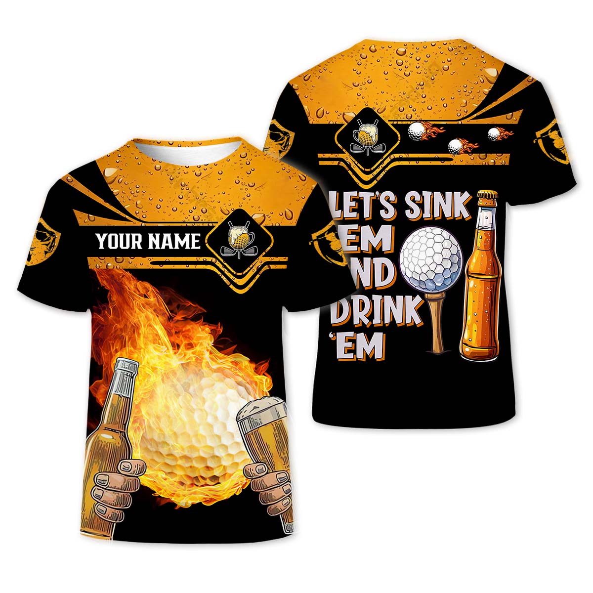 Let's Sink 'Em And Drink 'Em, Custom Golf Shirt, Personalized Golf Shirt, Unique Gift For Golfer