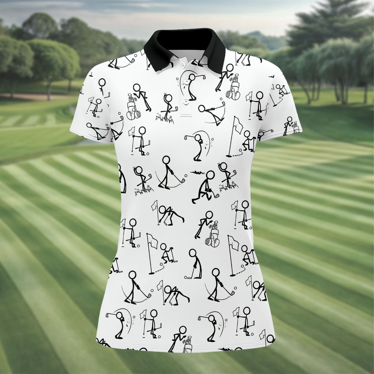 Personalized Funny Golf Shirts For Ladies, Black And White Golf Shirts, Golf Gifts For Ladies, Matching Golf Shirts