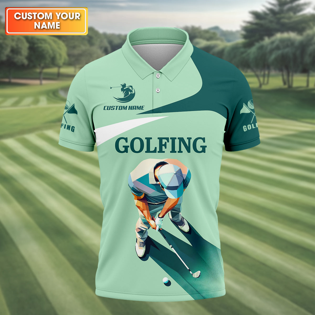 Can't Work Today Feelin Under Par Custom Men's Golf Polo Shirt, Funny Golf Shirt, Gift For Golfers