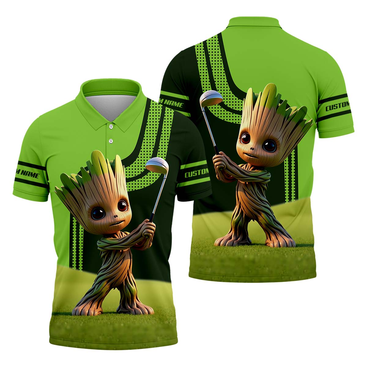 BabyGroot Custom Golf Polo Shirt, Gift For Golfers, Golf Gift Ideas