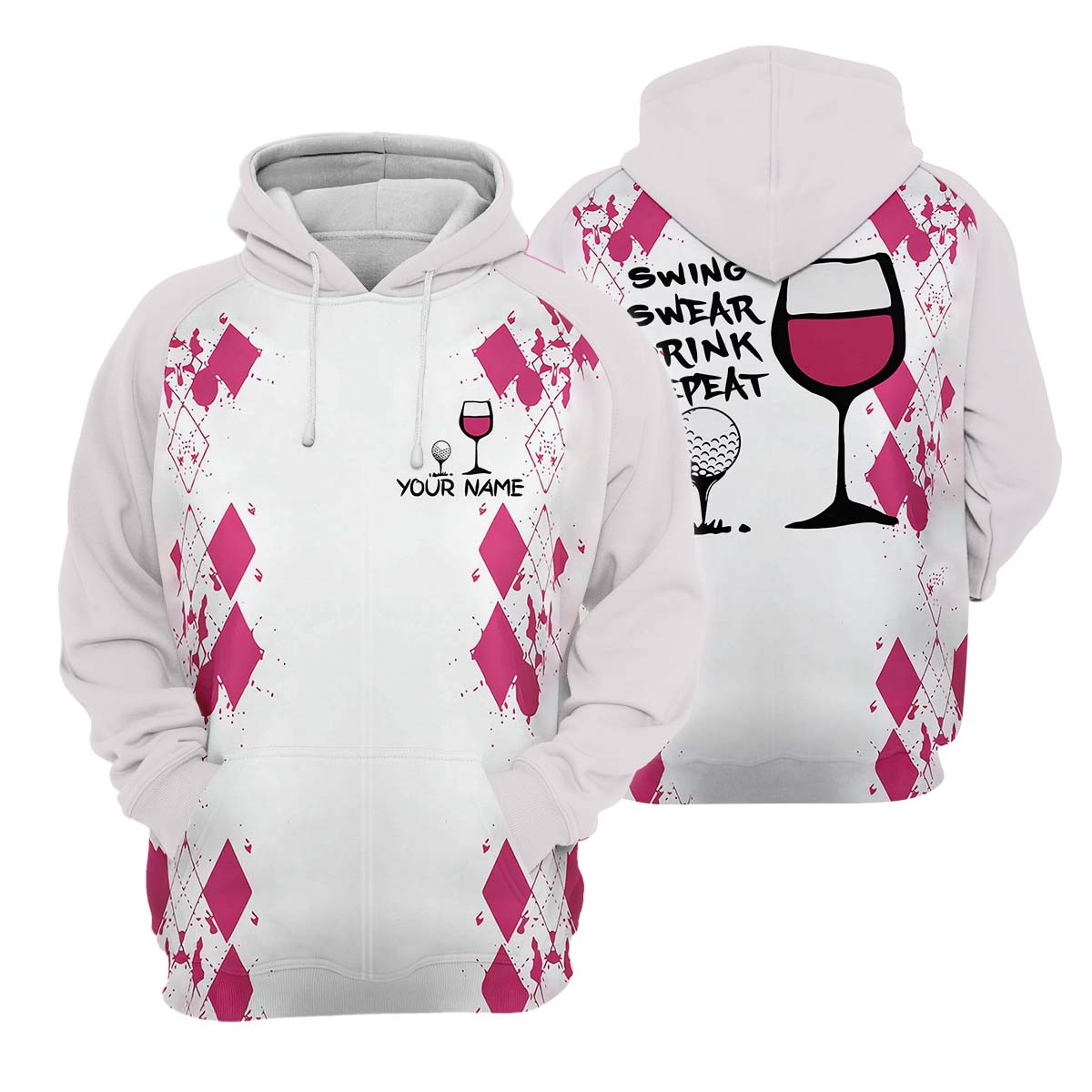 Swing Swear Drink Repeat Womens Golf Polo Shirt, Golfing Apparel, Womens Golf Gifts