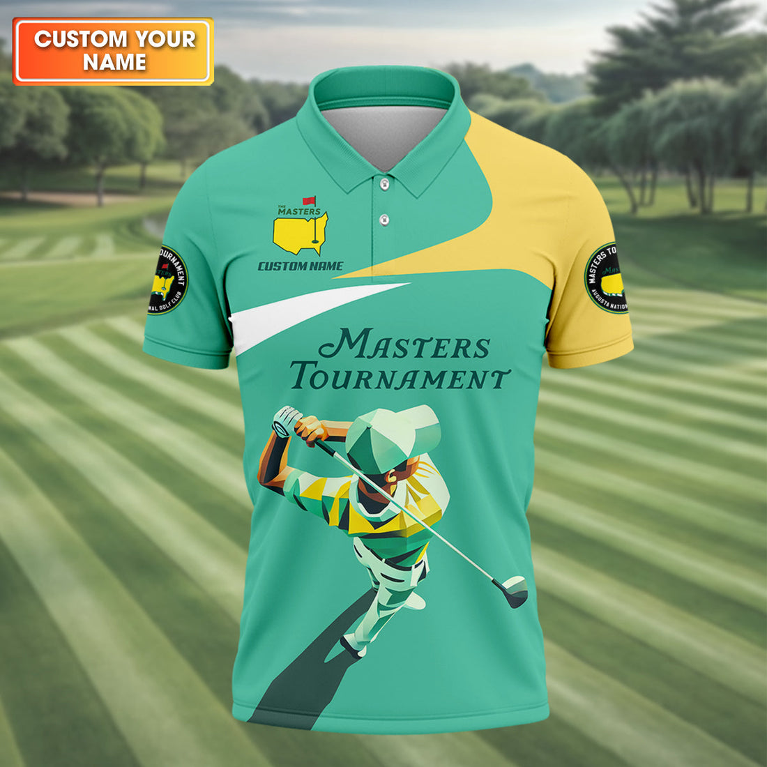 Master Tournament Custom Men's Golf Polo Shirt, Golf Gifts For Dad
