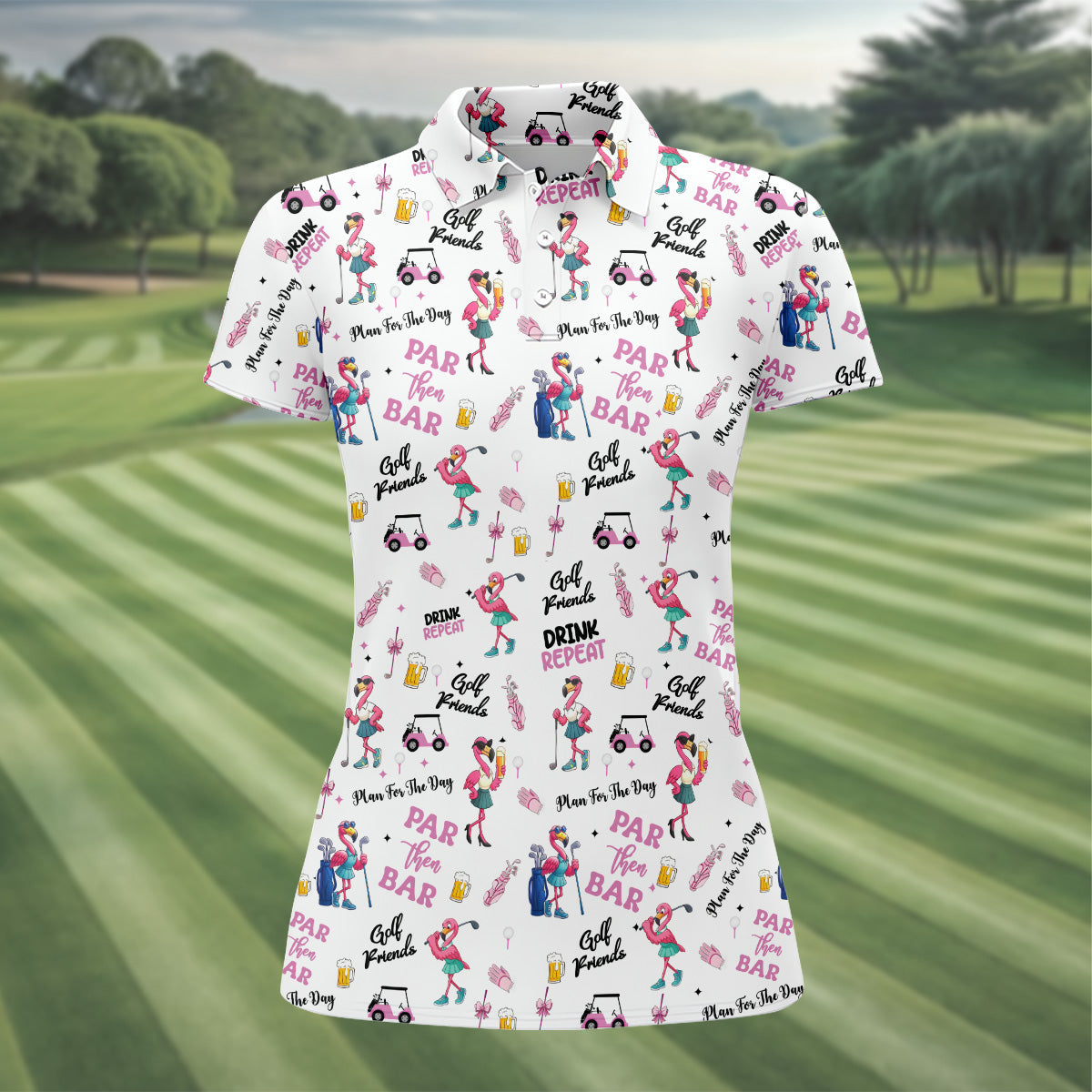 Par Then Bar Flamingo Golf Shirt, Fun Womens Golf Shirts, Sleeveless Womens Golf Shirts, Matching Golf Shirts