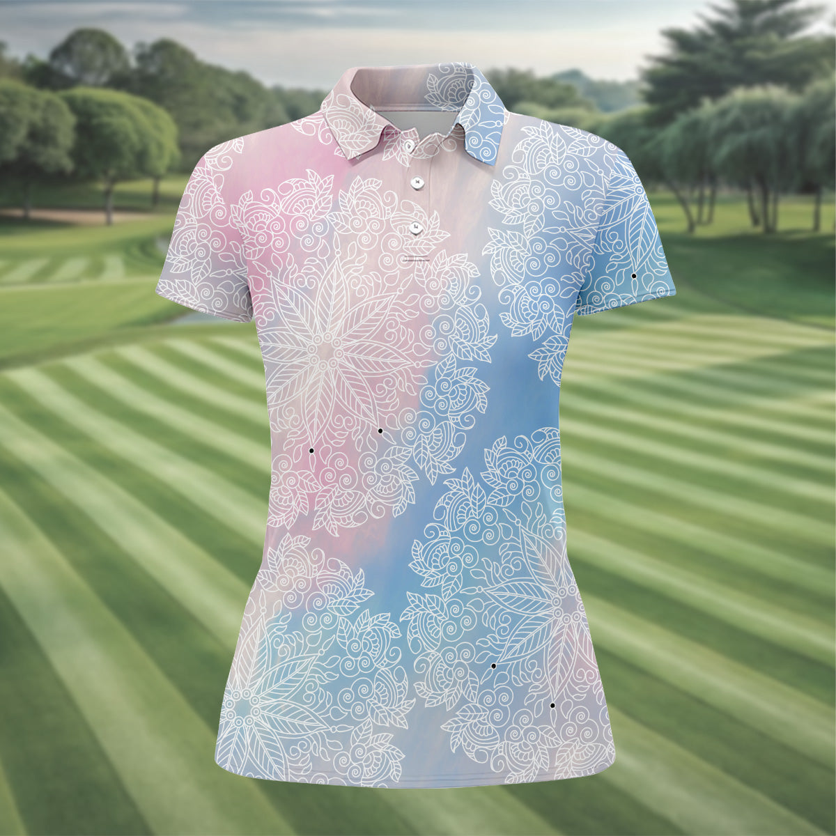 Mandala Pattern Womens Golf Shirts, Ladies Sleeveless Golf Shirts, Ladies Golf Shirts, Matching Golf Shirts