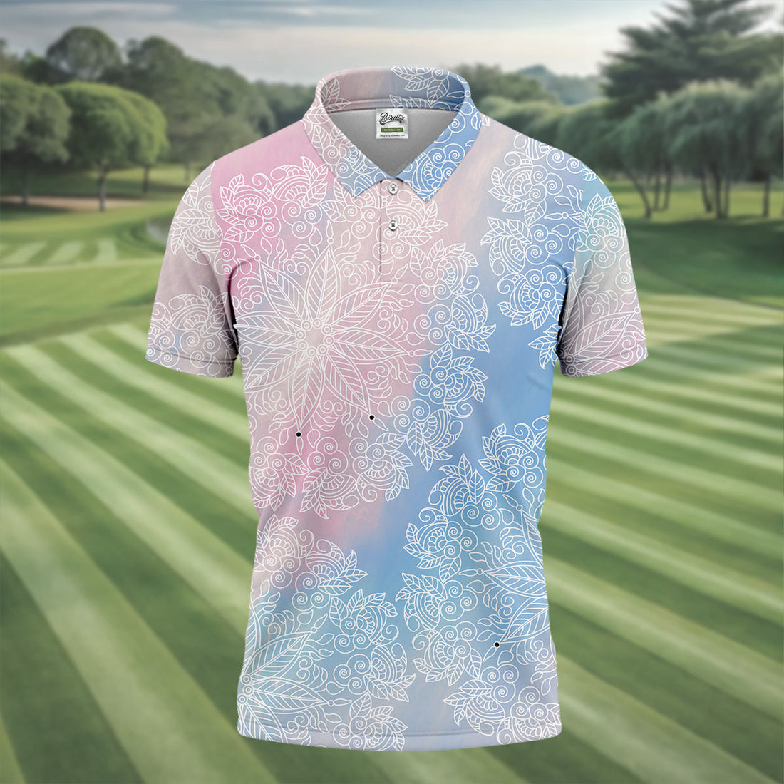 Mandala Pattern Men Golf Polo, Golf Gift Ideas For Him, Matching Golf Shirts, Golf Shirts For Men