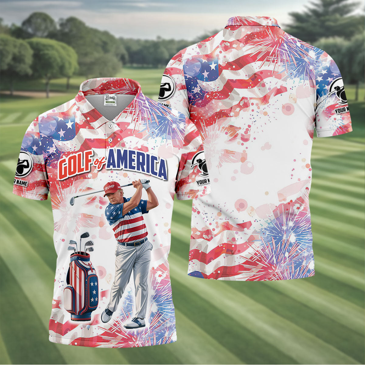 Golf Of America Men Golf Polo, Mens Patriotic Golf Shirts, Patriotic Golf Polo Shirts, Golf Shirt For Men